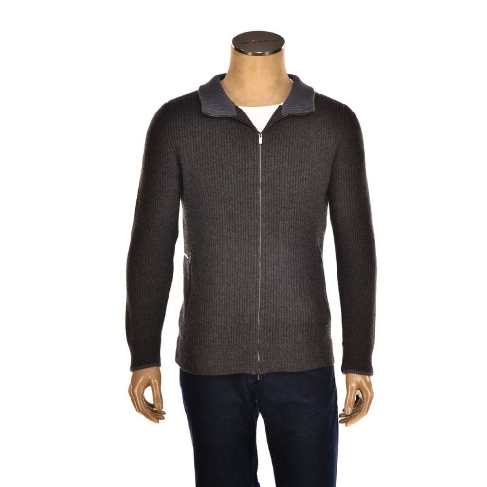 Manrico Cashmere Mockneck Ribbed Zip-Up Sweater